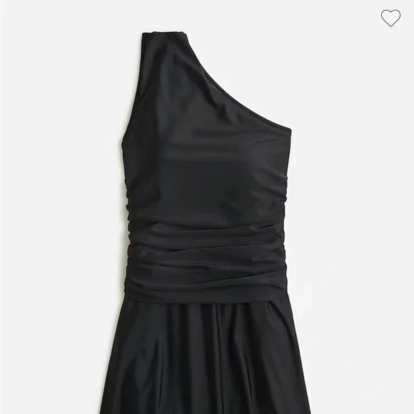 Jcrew Ruched one-shoulder swim dress, black 0 - Picture 3 of 8